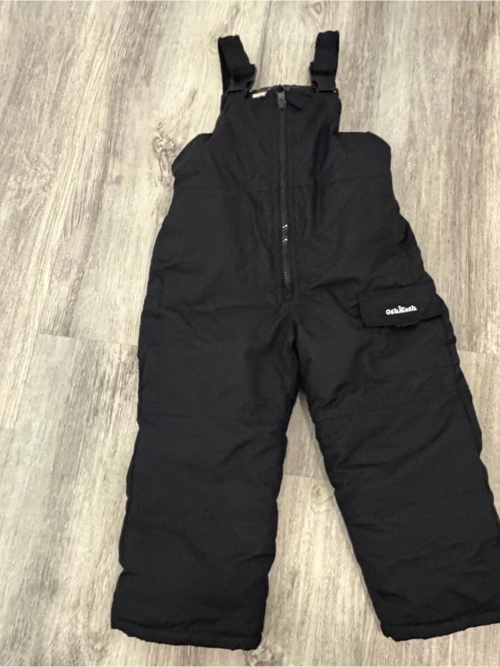 OshKosh B’gosh Snow Pants Bib Overalls Black Size 3T Toddler Boys Girls Winter